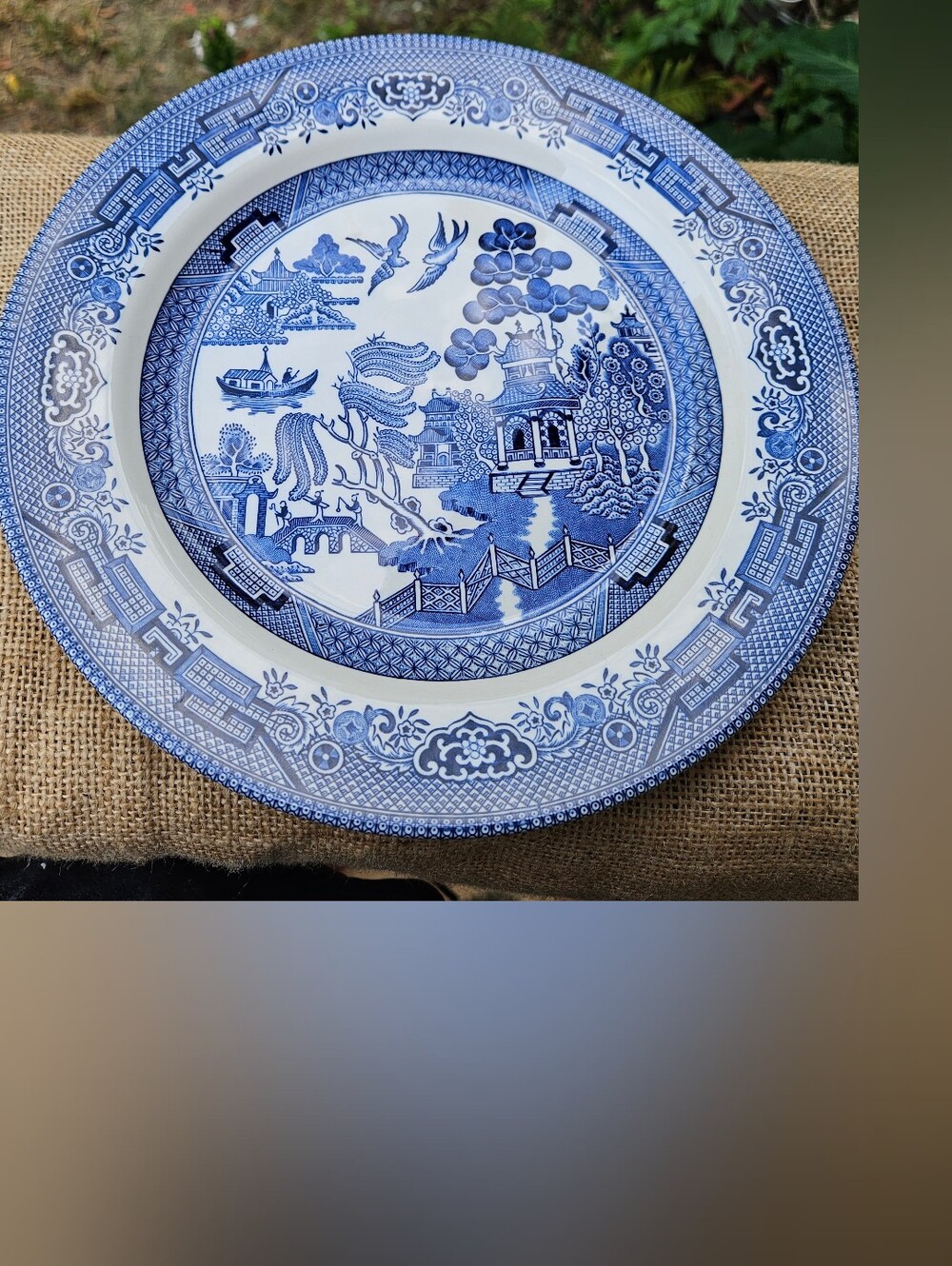 Blue Willow Dinner Plate - Classic Blue and White Churchill Made in England